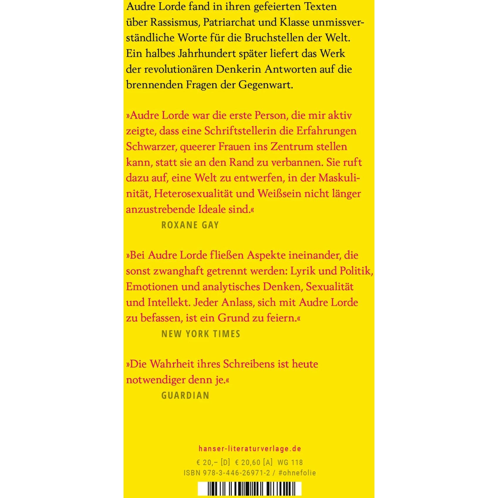 Thumbnail - Sister Outsider, Belletristik von Audre Lorde, Eva Bonné, Marion Kraft, Nikita Dhawan