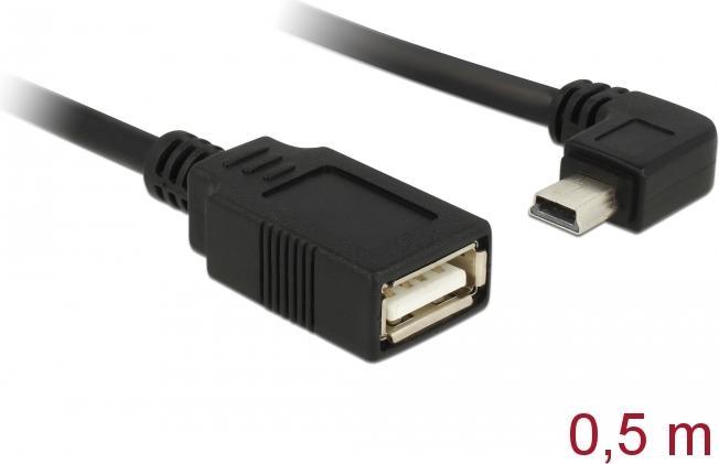 Produktbild Delock USB Mini-A - USB-A, gewinkelt, OTG (0.50 m, USB 2.0)