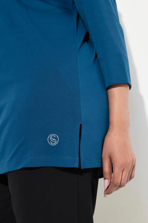 Produktbild Ulla Popken Shirt, A-Linie, Stehkragen, 3/4-Arm, Pima Cotton (46, 48)