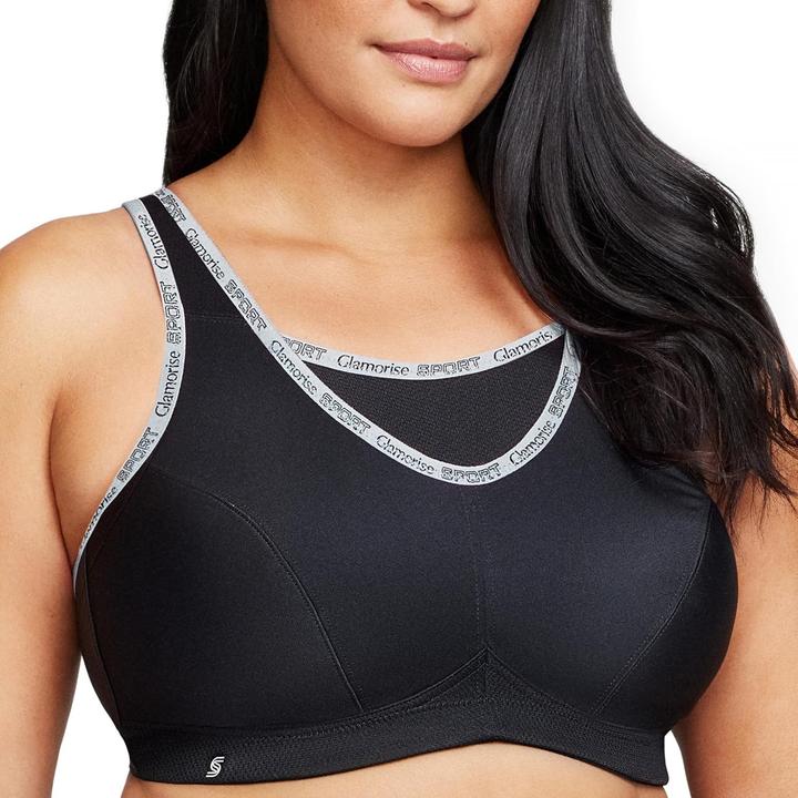 Glamorise Nobounce Camisole 1066 Womens NonWired Sports Bra Black 95H Black 95H (95 H)