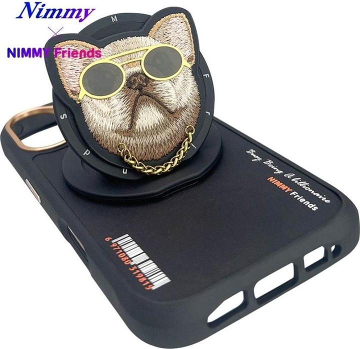 Produktbild Audi Nimmy Glasses Cool Dog MagSafe case for iPhone 16 black (Apple iPhone 16)