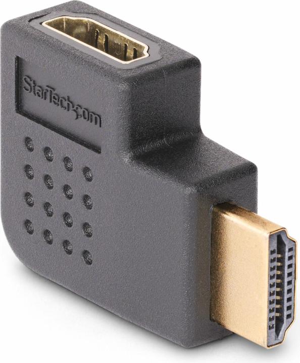 Produktbild StarTech com HDMI Winkelstecker, Horizontaler 90 Grad HDMI 2.0 Port Saver/HDMI Adapter, 4K 60Hz High (HDMI, 3.20 cm)
