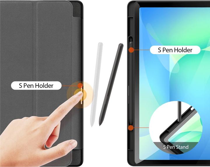Produktbild Samsung Galaxy Tab S10FE Plus - Ducis Domo Series, aufstellbares Flip-Etui, Schwarz (Samsung Galaxy Tab S10 FE+)