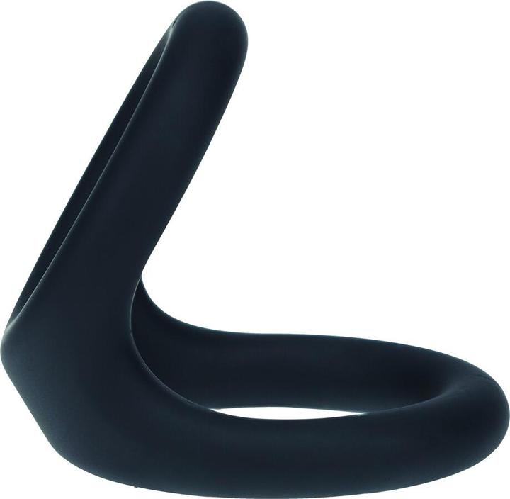 Actual product image Shots Double O Silicone Cockring - L - Black (6 cm)