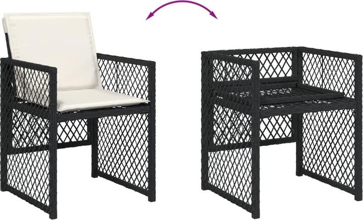 Image du produit VidaXL Meuble de jardin Ensemble de jardin 9pcs. noir Poly rotin (220 cm)
