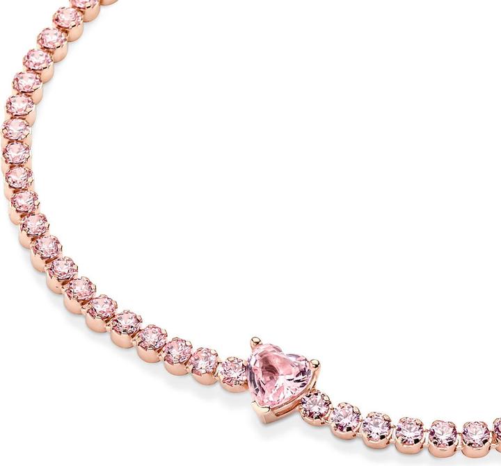 Immagine prodotto Pandora Bracciale Tennis Cuore scintillante (18 cm, Metallo, placcato oro rosa)