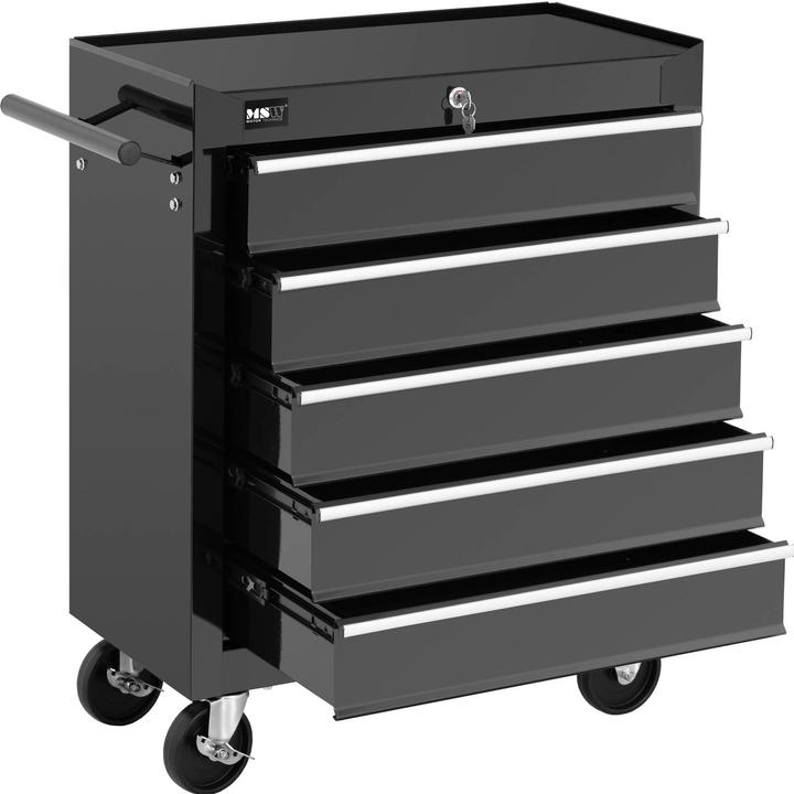Produktbild MSW Werkzeugwagen 5 Schubladen abschliessbar Werkstattwagen kugelgelagert 60 kg (5 x)