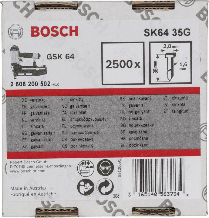 Productafbeelding Bosch Professional Zubehör Verzonken pen SK64 35G, 1,6 m