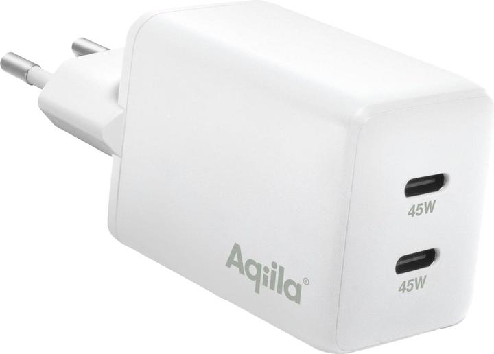 Image du produit Aqiila Chargebird W2 - Chargeur mural GaN, 45W PD - Blanc (45 W, 2 ports)