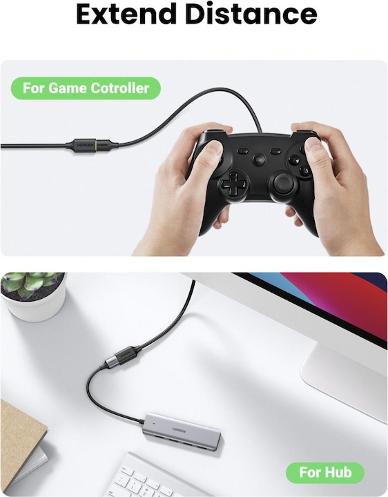 Actual product image Ugreen USB A — USB A (3 m, USB 3.0)