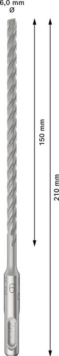 Immagine prodotto Bosch Professional Zubehör Punta per martello PRO SDS plus-5X, 6 x 150 x 210 mm (6 millimetri)