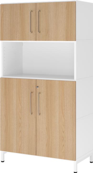 Actual product image Hammerbacher Combination wardrobe, 4OH, plinth, graphite/oak (80 x 41.70 x 153.20 cm)
