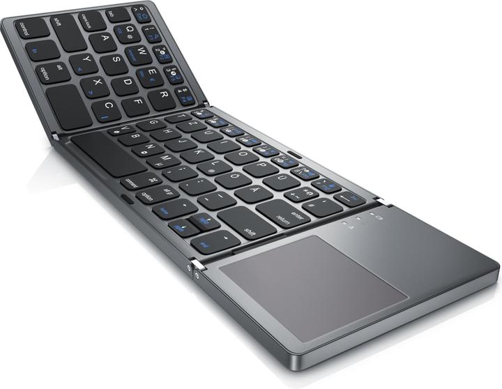 Produktbild Aplic Wireless Tastatur, faltbares Mini Bluetooth Keyboard mit Touchpad im Super Slim Design (DE)