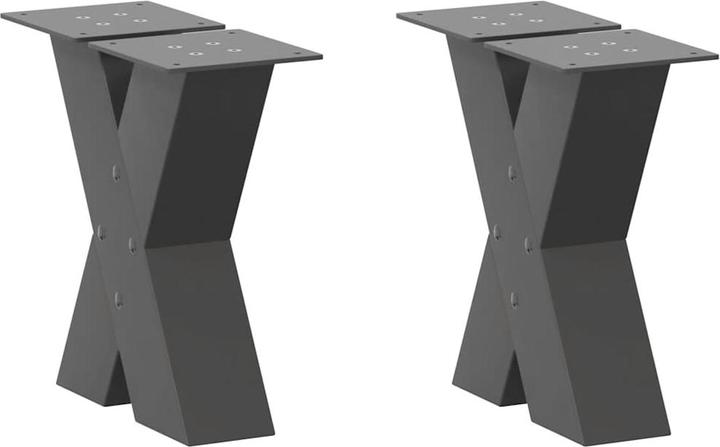 Immagine prodotto vidaXL Gambe per tavolino da caffè a forma di X 2 pz. Gamba del tavolo in acciaio antracite 30x(30-31) cm