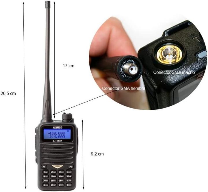 Immagine prodotto Alinco Radio portatile VHF/UHF PNI DJ-CRX-7, radio FM, batteria da 1800 mAh, Talk Around, BCL, TOT