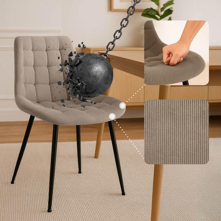 Actual product image CLP Sardna dining chair upholstered in corduroy with backrest