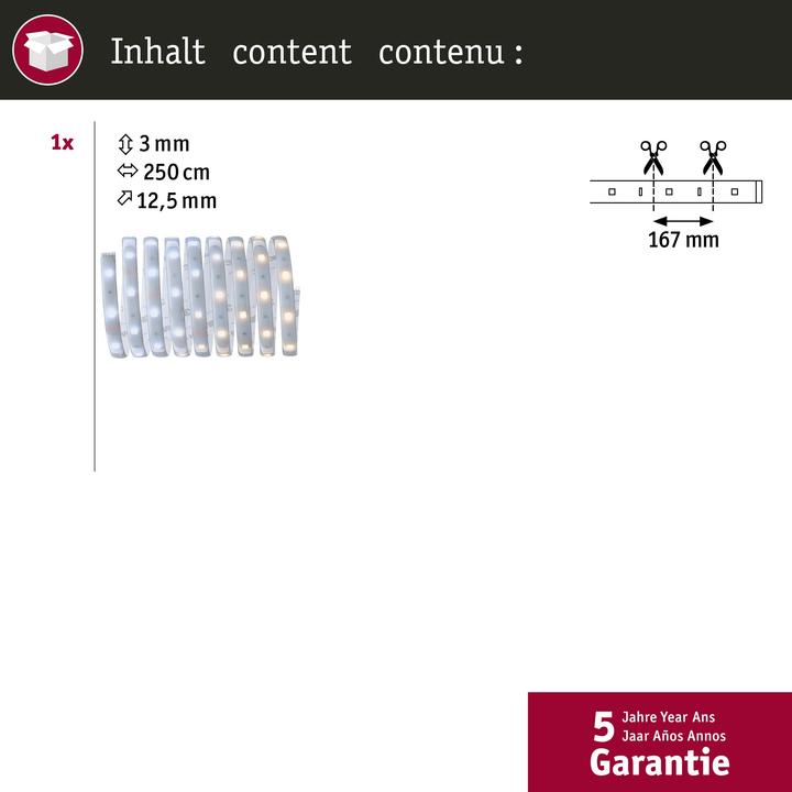 Produktbild Paulmann MaxLED 250 Stripe (Weiss, 250 cm, Indoor)