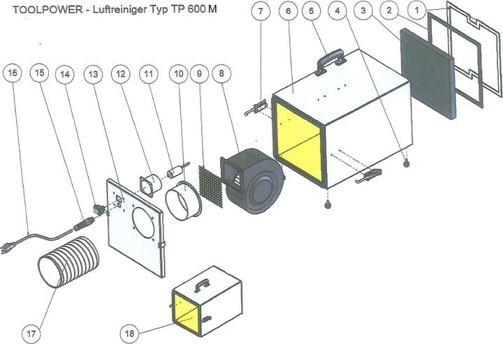 Produktbild Toolpower Luftreiniger, Staubfänger TP 600 M (72 m²)