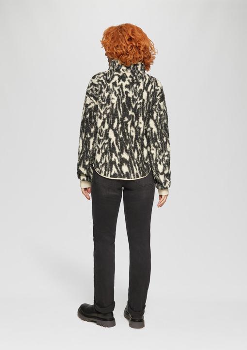 Produktbild s.Oliver Sweatshirt Teddyjacke mit All-over-Print (S)