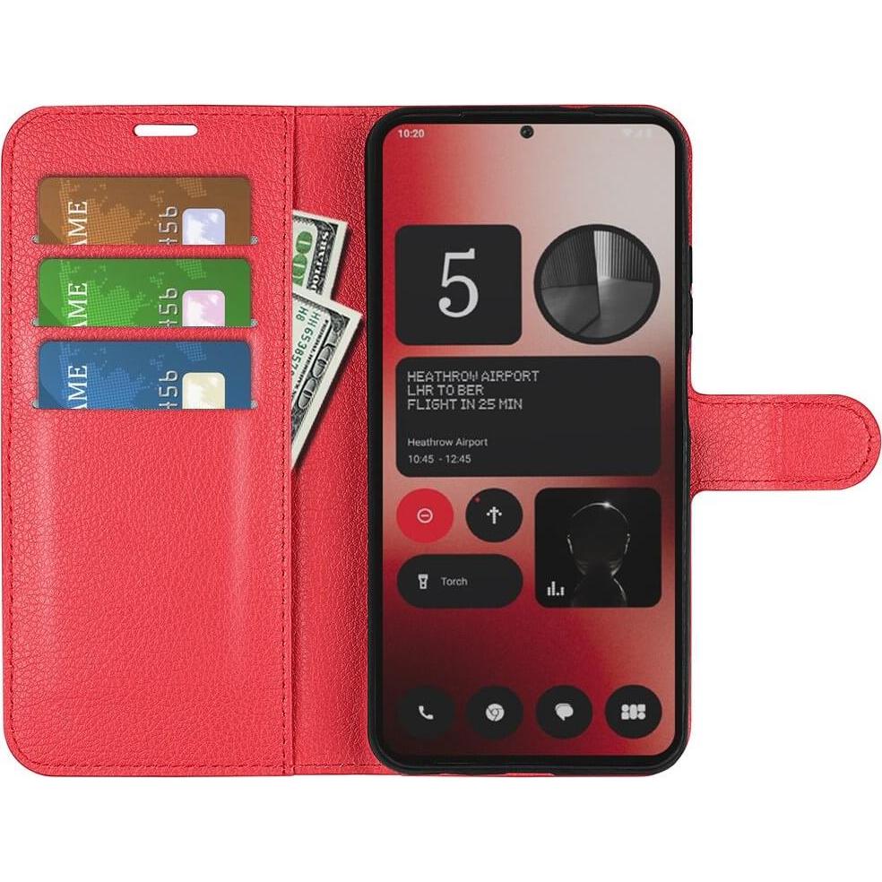 Thumbnail - Cover-Discount Nothing Phone (2a) - Leder Etui Hülle (Nothing Phone (2a)), Smartphone Hülle, Rot