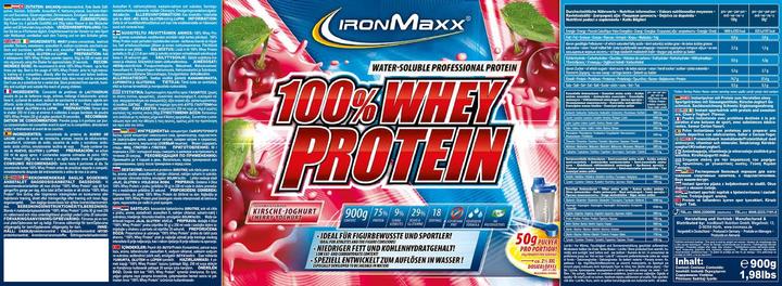Actual product image IronMaxx 100% Whey Protein (cherry, Yogurt, 1 x, 2350 g)