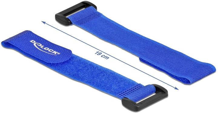 Produktbild Delock Klett-Kabelbinder mit Schlaufe L 190 x B 25 mm blau 5 Stück (Klettkabelbinder, 190 mm, 5 Stk.)