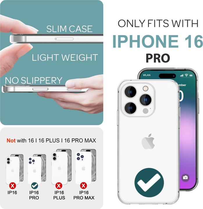Produktbild Nalia Klare Transparente Silikon Hülle (Apple iPhone 16 Pro)