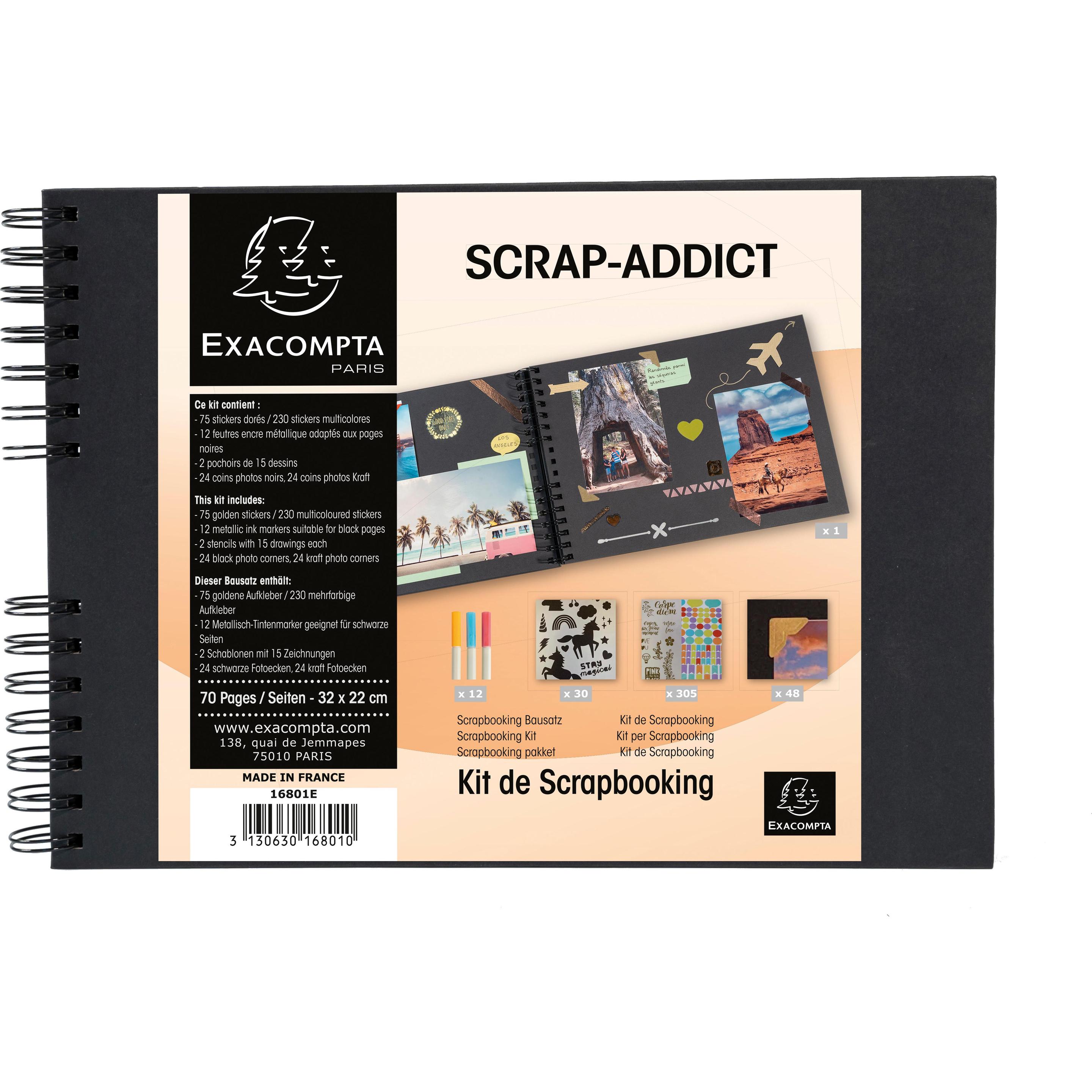 Exacompta, Album fotografico, Set per scrapbooking (32 x 22 cm)