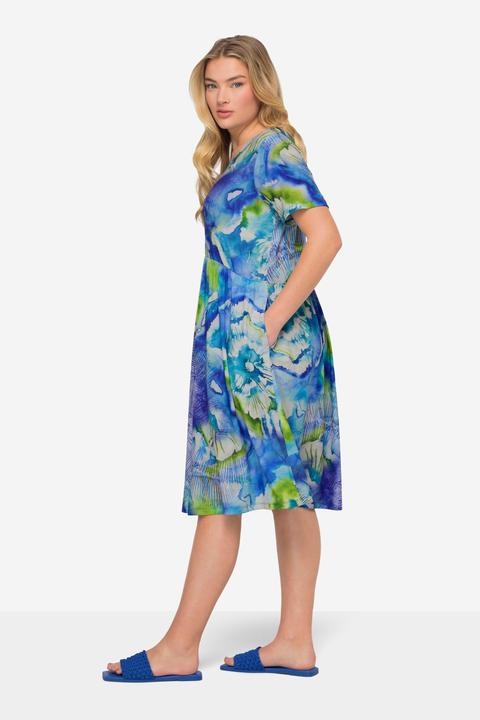 Produktbild Laurasøn Jerseykleid, Batik-Blüten, V-Ausschnitt, Halbarm (XXL)