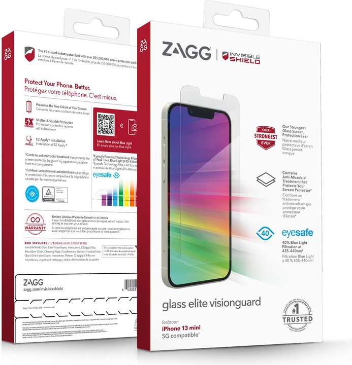 Produktbild InvisibleShield Glass Elite VisionGuard+ (1 Stück, Apple iPhone 13 mini)