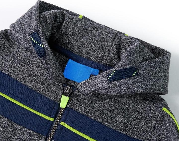 Actual product image vidaXL Children's hoodie with zip Grey melange (128)