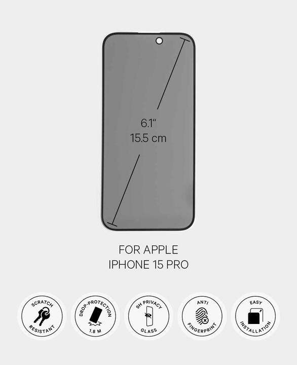 Immagine prodotto Paladin Protezione dello schermo per la privacy (1 Pezzo/i, Apple iPhone 15 Pro)