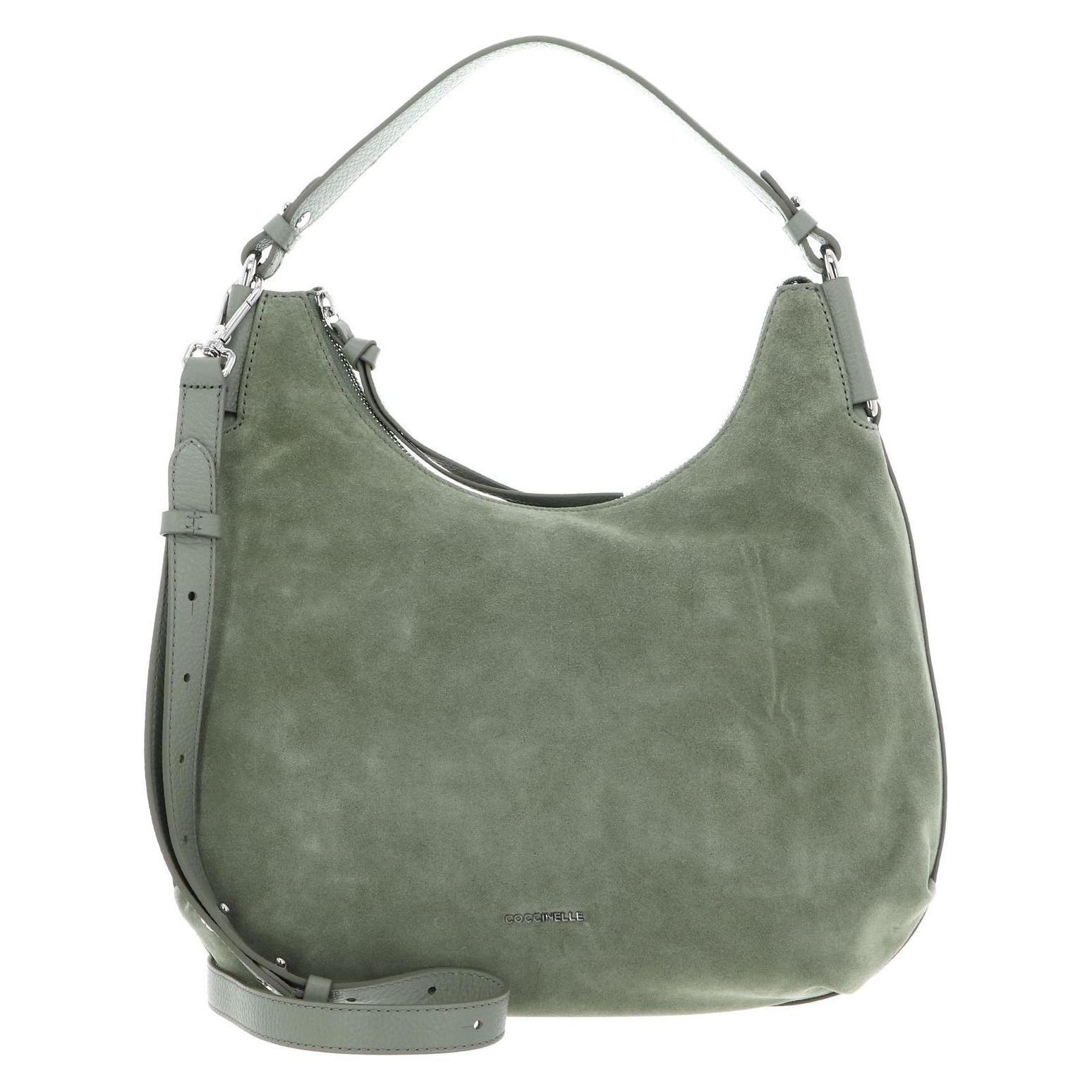 Coccinelle, Damen, Handtasche, Suede Leather Handbag, Grün