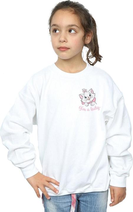 Actual product image Disney Girls Aristocats Marie I'm A Lady Breast Print Sweatshirt (116)