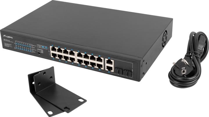 Productafbeelding Lanberg Switch rack 19 POE+ 16x 100MB /2X COMBO GIGABIT ETHERNET 150W (18 ports)