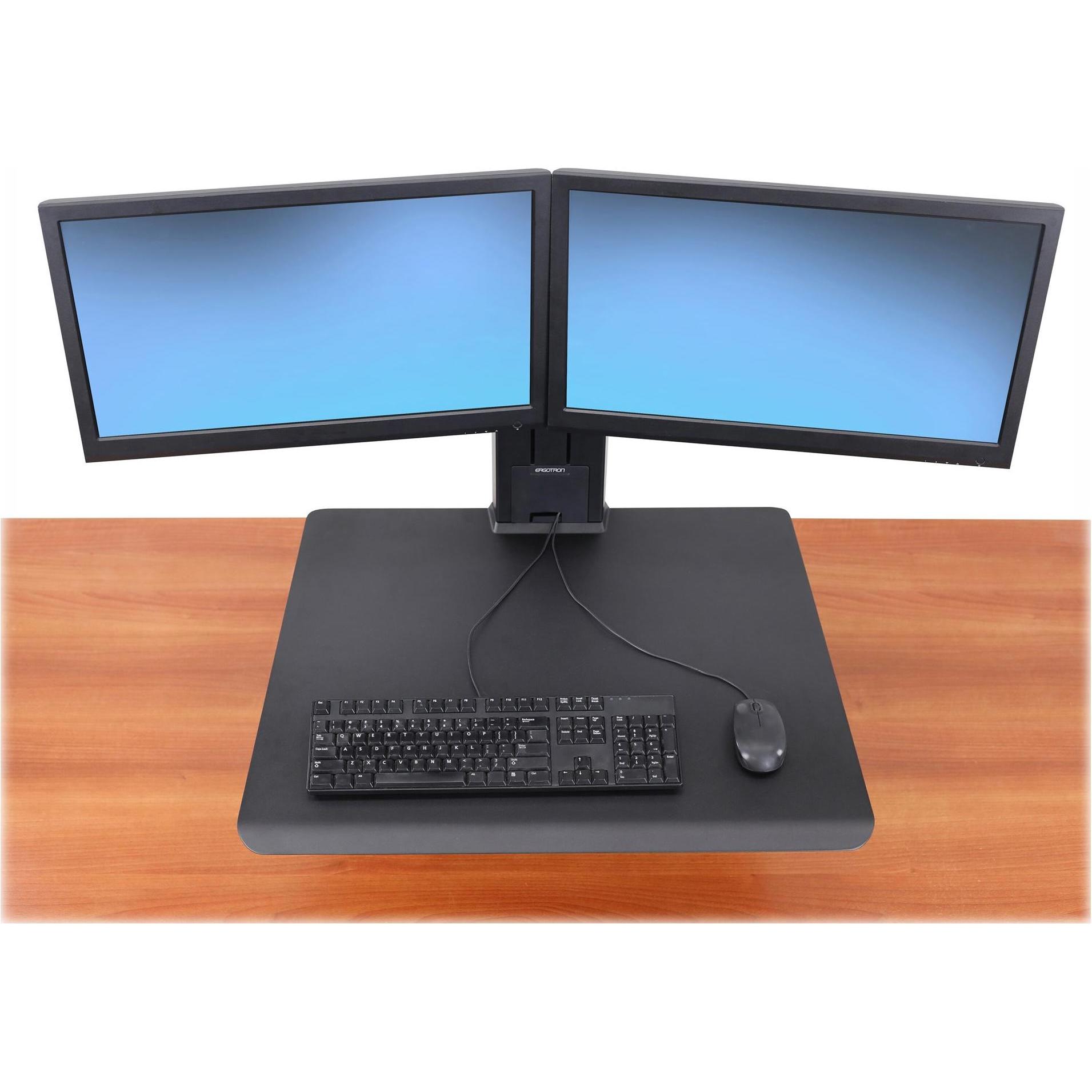Thumbnail - Ergotron WorkFit Steh-Sitz Arbeitsplatz (Tisch, 24"), Monitor Halterung, Schwarz