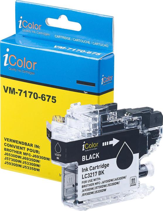 Produktbild IColor Tintenpatrone für Brother (ersetzt LC-3217BK), schwarz
