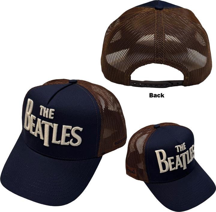 Produktbild The Beatles Drop T Logo & Apple (Navy Blue & Brown) Mesh Back Cap