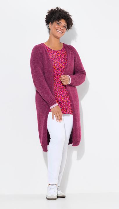 Actual product image Janet & Joyce Long-Strickjacke, offene Form, Grobstrick (58)