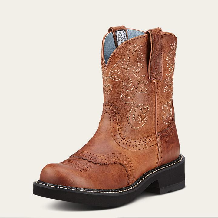 Actual product image Ariat 's leather western boots fatbaby saddle (36.5)