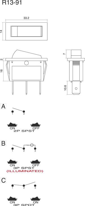 Produktbild Tru Components 1587531 Wippschalter TC-R13-91A-01 250 V/AC 10 A 1 x Aus/Ein ras