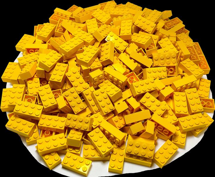 Actual product image LEGO 2x4 Bricks Kiloware - 1 Kilo in Yellow NEW! (3001, LEGO Classic)
