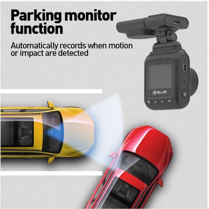 Produktbild Tellur Dash Patrol DC2 FullHD 1080P, GPS black (Eingebautes Display, GPS-Empfänger, Eingebaute Anzeige, Akku, Beschleunigungssensor, Full HD)