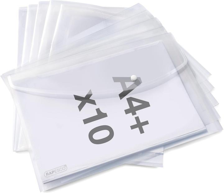 Produktbild Rapesco Dokumentenmappe A4+, transparent, 10 Stück (A4+, 10x)