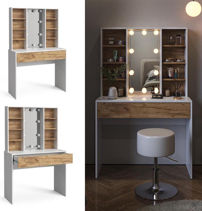 Actual product image Vicco Alexa with LED lighting (93 x 40 x 147 cm)