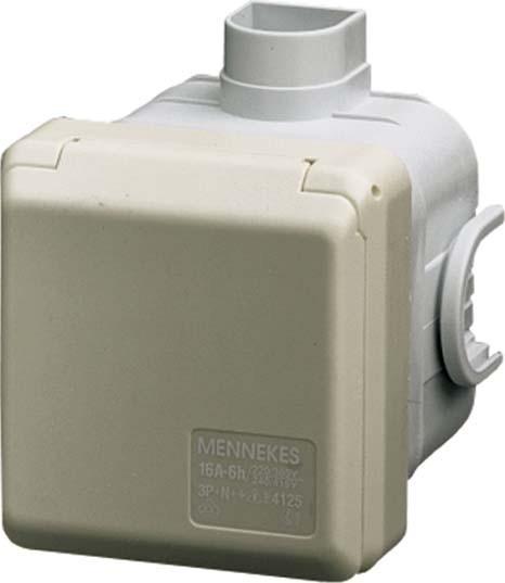 Actual product image Mennekes MEN 4972 Cepex flush-mounted socket outlet IP44 16A pearl white
