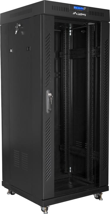 Lanberg free standing rack 19inch cabinet 27U glass door LCD flat pack black Freestanding rack (27 HE, 19 Zoll Rack)