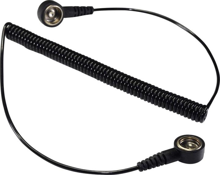 Actual product image Tru Components ESD spiral cable with push button at both ends (Static protection)