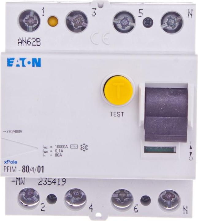 Actual product image Eaton RCD switch, 80A, 4p, 100mA, type AC 235419