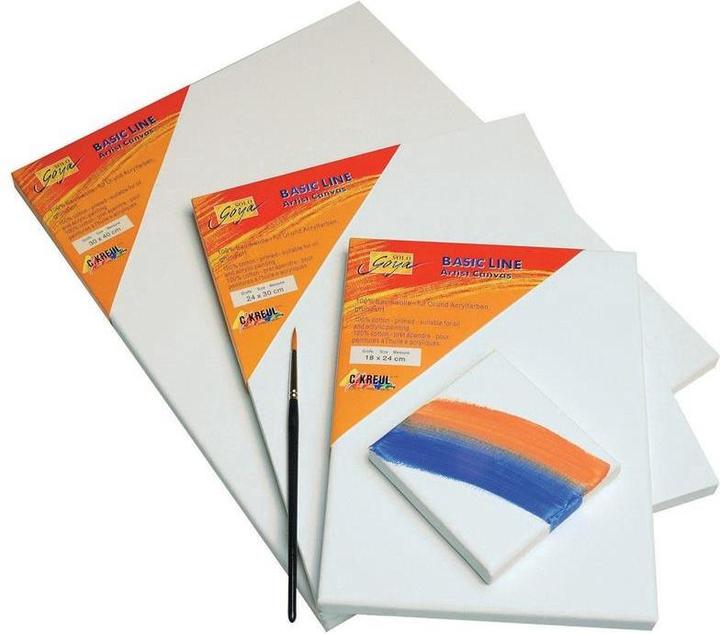 Produktbild Kreul 62430 - Solo Goya Stretched Canvas Basic Line, Keilrahmen ca. 24 x 30 cm, mit Leinwand aus Bau (24 x 30 cm)